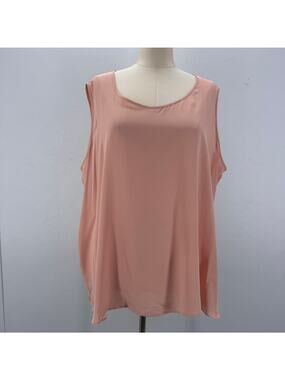 NWT Marina Rinaldi Silk Blend Tank Top US 20 Flowy Lightweight Preppy Old Money